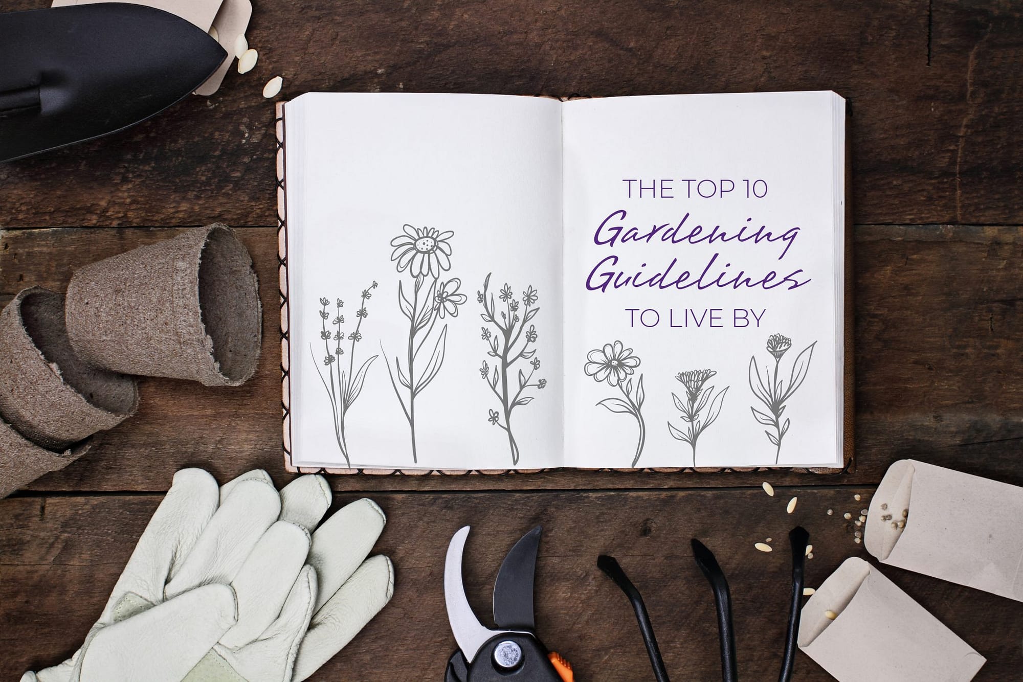 Gardening journal for the 'Resilient Gardener, featuring the top 10 Adaptive Gardening Guidelines