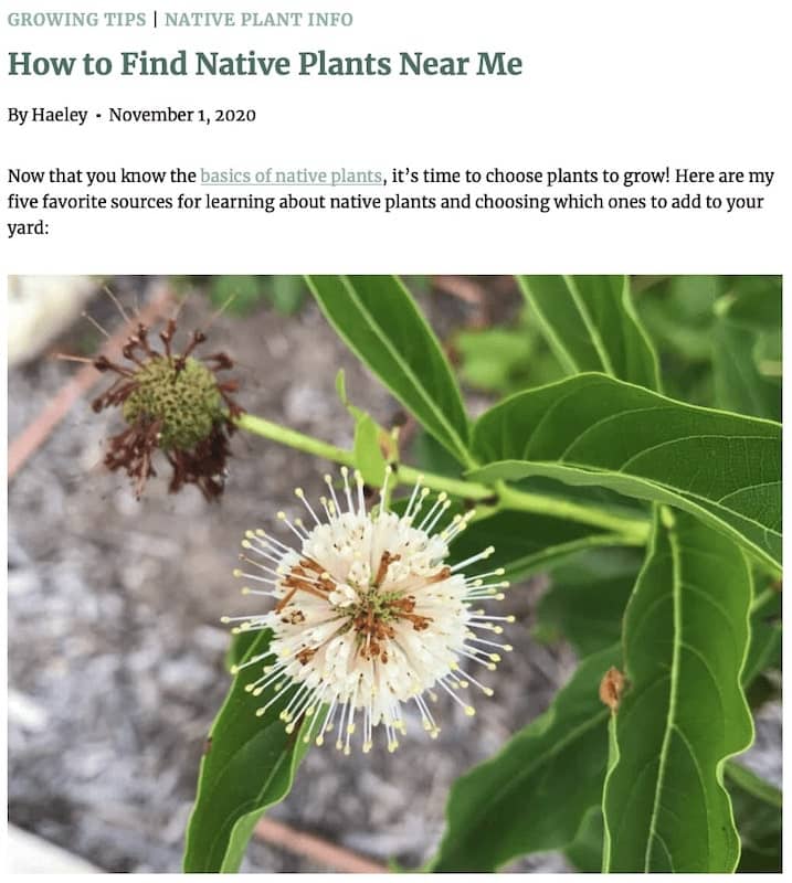 native plants near me social media screenshot